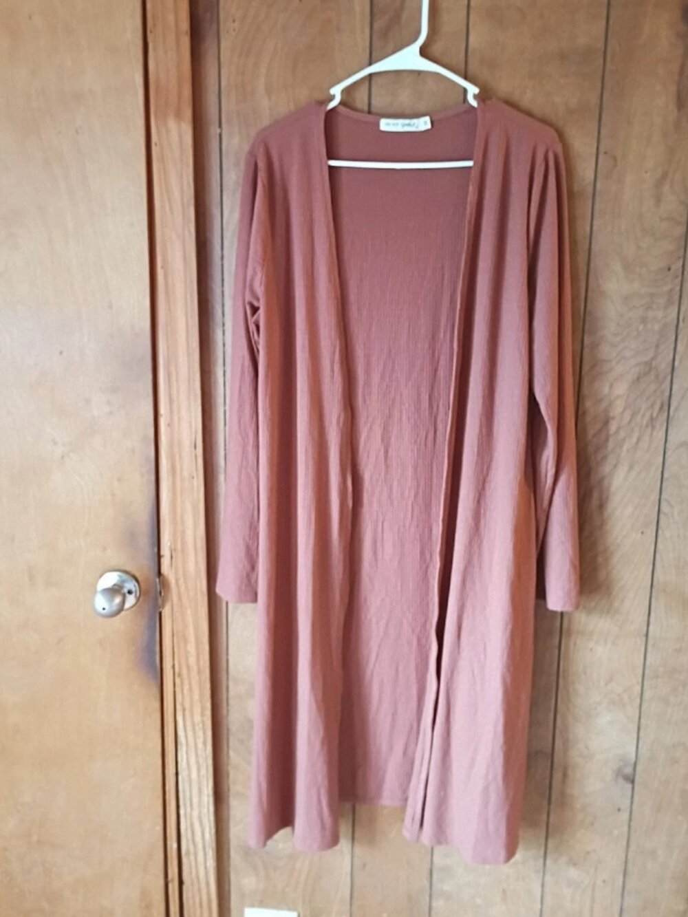 Live to Be Spoiled Women's XL Brown Open Front Long Cardigan